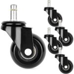 Lot de 5 roulettes de chaise de bureau ikea en caoutchouc, pivotantes et silencieuses