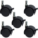 Lot de 5 roulettes frein�es 51mm pour chaise de bureau et tabouret de remplacement