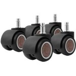 Lot de 5 roulettes rechange silencieuses cm (2 pouces) en caoutchouc tpr souple for chaises bureau et ...