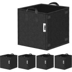 Lot de 5 sacs de culture carr�s 3 gallons ? pots en tissu non - tiss� pour plantes, l�gumes et fleurs, ...