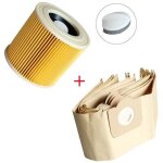 Lot de 5 sacs  poussire et de filtres  cartouche pour aspirateur wd3 premium, 3. 300 m, 3. 200, wd3. ...