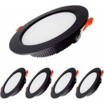 Lot de 5 spots encastr�s led noirs, extra plats, 5 w 500 lm (�quivalent 50 w incandescent), ip44, blanc ...