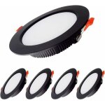 Lot de 5 spots led encastrables extra - plats 5w 4000k noir ip44 ? plafonniers ronds 500lm pour salle ...