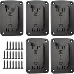 Lot de 5 supports de batterie compatibles avec dewalt et milwaukee, supports de batterie, supports muraux, ...