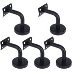 Lot de 5 supports de main courante en acier inoxydable noir, rampes d'escalier, support de 60 x 60 mm ... Lot de 5 supports de main courante en acier inoxydable noir, rampes d'escalier, support de 60 x 60 mm ...