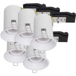 Lot de 5 support de spot bbc rt2012 ip20 basse luminance 93mm de diam�tre non orientable avec connecteur ...