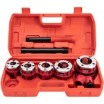 Lot de 5 tarauds filet�s 3 / 8 , 1 / 2 , 3 / 4 , 1 , 1 - 1 / 4  avec mallette, trappe de coupe pour tuyaux ...