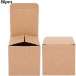 Lot de 50 bo�tes en papier kraft pliables style r�tro, id�ales pour no�l ou un mariage (sans corde en ...