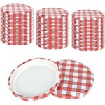Lot de 50 couvercles � visser, couvercle pot confiture 82mm, carreaux rouge / blanc, couvercles pour ...