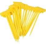 Lot de 50 �tiquettes de jardin en plastique jaune taille 9 x 4, 5 cm hauteur 30 cm r�utilisables pour ...