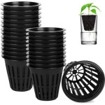Lot de 50 paniers de plantation hydroponiques en plastique noir, pots de fixation pour culture sans sol, ...