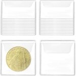 Lot de 50 pochettes transparentes en plastique (55 x 55 cm) pour pi�ces de monnaie, bijoux et petits ...