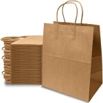 Lot de 50 sac papier kraft avec poign�e sacs kraft cadeau grand format pour anniversaire mariage thanksgiving ...