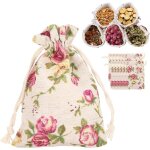Lot de 50 sachets de toile de jute en lin, petits sacs en tissu sachet coton pochette tissu sacs de rangement ...