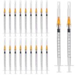Lot de 50 seringues 1 ml aiguille 25 g 1 pouce fournitures laboratoire embout luer lock emballage individuel ...