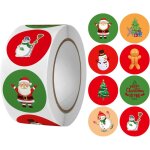Lot de 500 autocollants de no�l ronds pour cadeau de no�l joyeux no�l �tiquettes autocollantes rouleaux ...