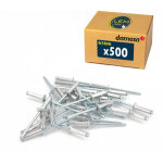 Lot de 500 - rivet pop aveugle �panoui fleur �clat� t�te plate aluminium / acier 4x16 mm
