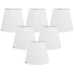 Lot de 6 abat - jours à clipser en tissu blanc pour lustre, remplacement pour applique murale e14 Lot de 6 abat - jours à clipser en tissu blanc pour lustre, remplacement pour applique murale e14