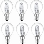 Lot de 6 ampoule halogne g45 e14 28w, dimmable blanc chaud 2700k transparent ampoule globe g45 halogne ...