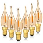 Lot de 6 ampoules led basse puissance e14 ses en forme de flamme, c22tg vintage chandelier veilleuse, ...