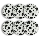 Lot de 6 assiettes � dessert 20cm en porcelaine, vache