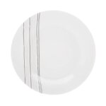 Secret de gourmet - lot de 6 assiettes plates 'lignes' 27cm blanc
