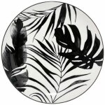 Secret de gourmet - lot de 6 assiettes plates 'palme' 26cm noir