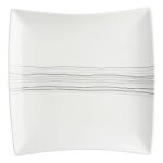 Secret de gourmet - lot de 6 assiettes de prsentation carres 'lignes' 29cm blanc
