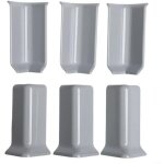 Lot de 6 blocs d'angle pour plinthe pour installation rapide sur plinthes de 8 cm de hauteur (m gris) ...