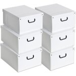 Lot de 6 boite de rangement avec couvercle, boite en carton, rangement vetement, meuble de rangement ...