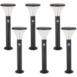 Lot de 6 bornes solaires benidorm puissante avec d�tecteur 3 modes - h50cm