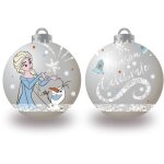 Lot de 6 boules de no�l argent�es 8cm - la reine des neiges ii