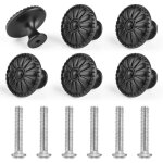 Lot de 6 boutons d'armoire en plastique noir mat , boutons d'armoire vintage individuels pour tiroirs, ... Lot de 6 boutons d'armoire en plastique noir mat , boutons d'armoire vintage individuels pour tiroirs, ...