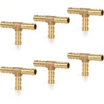Lot de 6 buses de tuyau en laiton de 8 mm, raccord de tuyau droit à 3 voies, connecteur de conduite de ... Lot de 6 buses de tuyau en laiton de 8 mm, raccord de tuyau droit à 3 voies, connecteur de conduite de ...