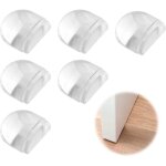 Lot de 6 butoirs de porte transparents � coller au sol, butoir de porte mural � coller, butoir de porte, ...