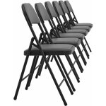Décoshop26 - lot de 6 chaises de bureau conférence visiteur pliable en synthétique gris et métal noir ... Décoshop26 - lot de 6 chaises de bureau conférence visiteur pliable en synthétique gris et métal noir ...