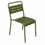 Lot de 6 chaises de jardin empilables vertes bergame