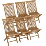 Happy garden - lot de 6 chaises de jardin en teck lombok