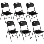 7h seven house - lot 6 chaises pliantes avec poigne 47x58x87cm 7house