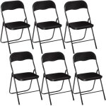 Toilinux - lot de 6 chaises pliantes en pvc