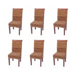 D�coshop26 ? lot de 6 chaises en rotin tress� ? structure en bois ? hauteur d'assise 47cm ? dimensions ...