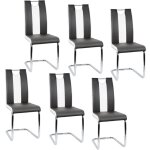 Lot de 6 chaises de salle � manger, chaise de cuisine avec pieds en m�tal, pour salle � manger, cuisine, ...