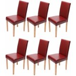Lot de 6 chaises de salle à manger cuisine en synthétique rouge pieds en bois clair design moderne 040000710 ... Lot de 6 chaises de salle à manger cuisine en synthétique rouge pieds en bois clair design moderne 040000710 ...