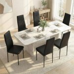 Lot de 6 chaises de salle � manger avec dossier haut, pour cuisine, salon, chambre bureau, jusqu'� 120kg, ...