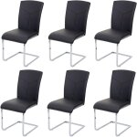 Lot de 6 chaises de salle à manger hwc - f36, chaise de cuisine à piétement luge, chaise de conférence ... Lot de 6 chaises de salle à manger hwc - f36, chaise de cuisine à piétement luge, chaise de conférence ...