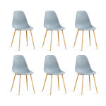 Designetsamaison ? lot de 6 chaises scandinaves grises ? plastique renforc� ? hauteur 84 cm ? assise ...