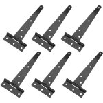 Lot de 6 charnires en t pour abri de jardin - 15, 2 cm - robustes - acier forg - ne rouille pas - noir ...