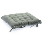 Lot de 6 coussins de chaise en coton gris, 38 x 38 cm - pegane -