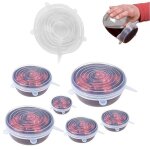 Lot de 6 couvercles extensibles en silicone de diffrentes tailles micro - ondes rfrigrateur