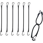 Lot de 6 crochets en caoutchouc flexibles avec mousquetons noirs, adapt�s aux bagages, au camping, aux ...